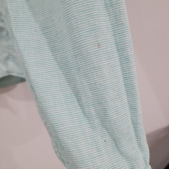 J Crew Mens Button Up Shirt Size Medium Linen Striped Beach Business Casual - Picture 4 of 8